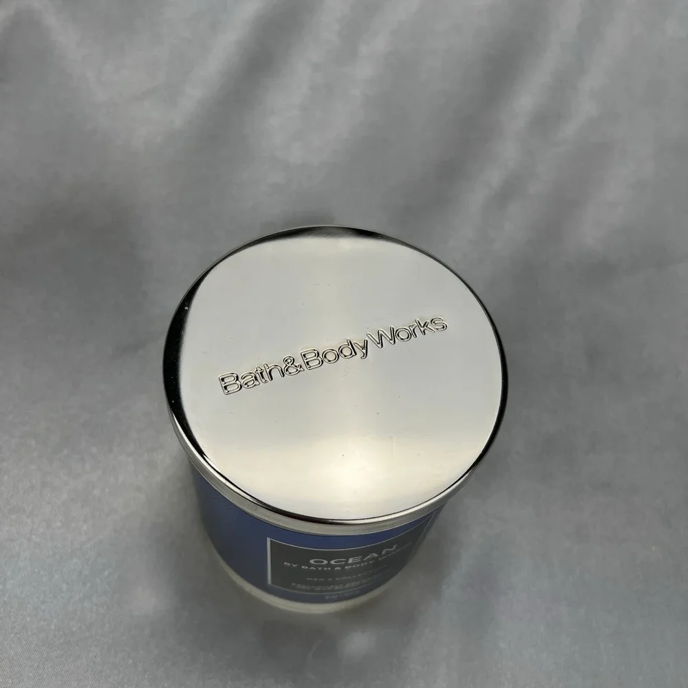 Bath & Body Works Ocean 3pc Gift Set Bundle for Men Candle & Body Wash Full Mini